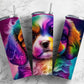 Alcohol Ink Puppy 20oz Sublimation Tumbler Designs, Cute Puppy 9.2 x 8.3” Straight Skinny Tumbler Wrap PNG, Sublimation Design PNG - Tumblerwrapdesigns