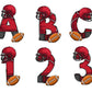 American Football Doodle Letter Alphabet with Uppercase and Numbers PNG, Alphabet PNG Digital Download - Tumblerwrapdesigns