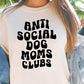 Antisocial dogs mom club T-shirt Svg Png Design, Retro Groovy Sublimation, Dog Mom Digital Download PNG File, Svg File, Commercial Use Matching Pocket Front Back - Tumblerwrapdesigns