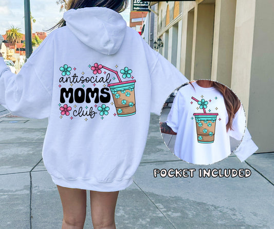 Sublimation PNG Sublimation PNG - Antisocial Moms Club T-shirt Png Design, Retro Hippy Sublimation, Sassy Smile 90s Digital Download PNG File, Pocket design-Tumblerwrapdesigns