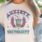 Sublimation PNG Sublimation PNG - Anxiety University T-shirt Png Design, Retro Hippy Sublimation, Funny Mental health Digital Download PNG File, Commercial Use-Tumblerwrapdesigns