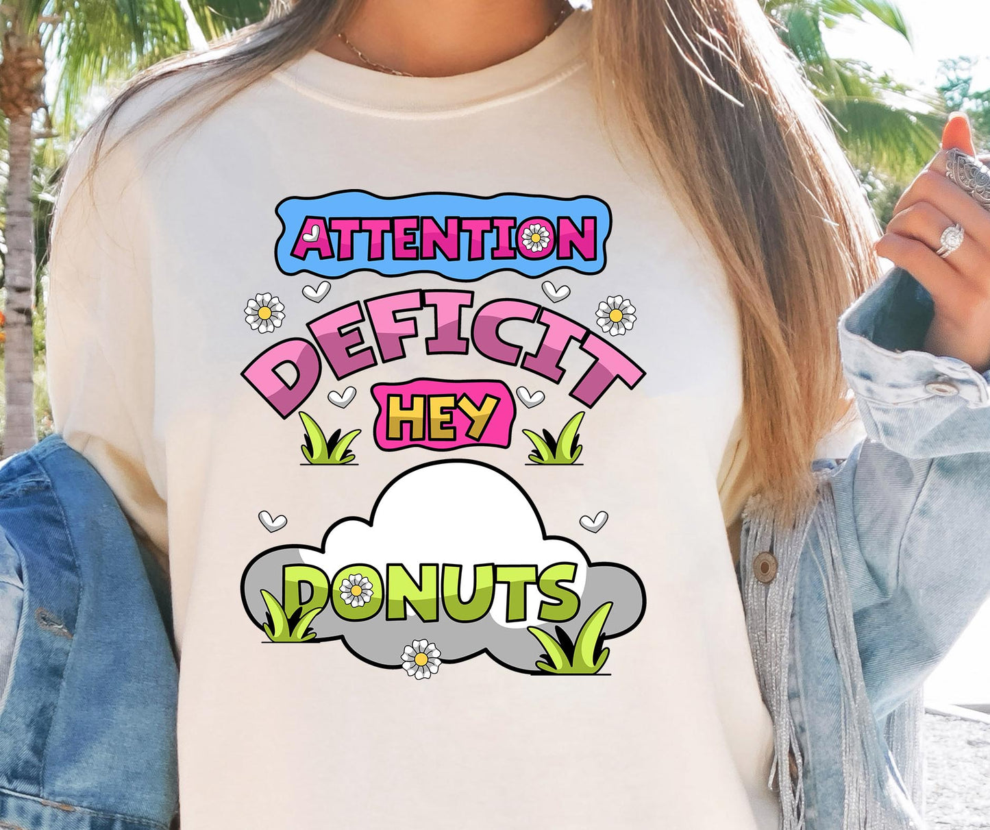 Sublimation PNG Sublimation PNG - Attention Defecit Hey Donuts T-shirt Png Design, Retro Hippy Sublimation, Funny Mental Health Digital Download PNG File, Commercial Use (1)-Tumblerwrapdesigns