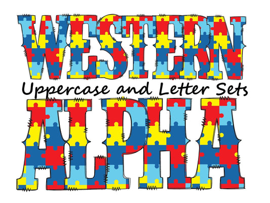 Autism puzzle Doodle Letters Western Alphabet, Colorful rainbow Alphabet PNG, Entire Doodle Alphabet Uppercase and Numbers PNG - Tumblerwrapdesigns