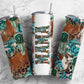 Aztec Bull Skull 20oz Sublimation Tumbler Designs, Mama Blue Gem 9.2 x 8.3” Straight Skinny Tumbler Wrap PNG, Sublimation Design PNG - Tumblerwrapdesigns