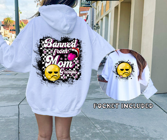 Sublimation PNG Sublimation PNG - Banned from Mom groups T-shirt Png Design, Retro Hippy Sublimation, Smile 90s Digital Download PNG File, Pocket design-Tumblerwrapdesigns