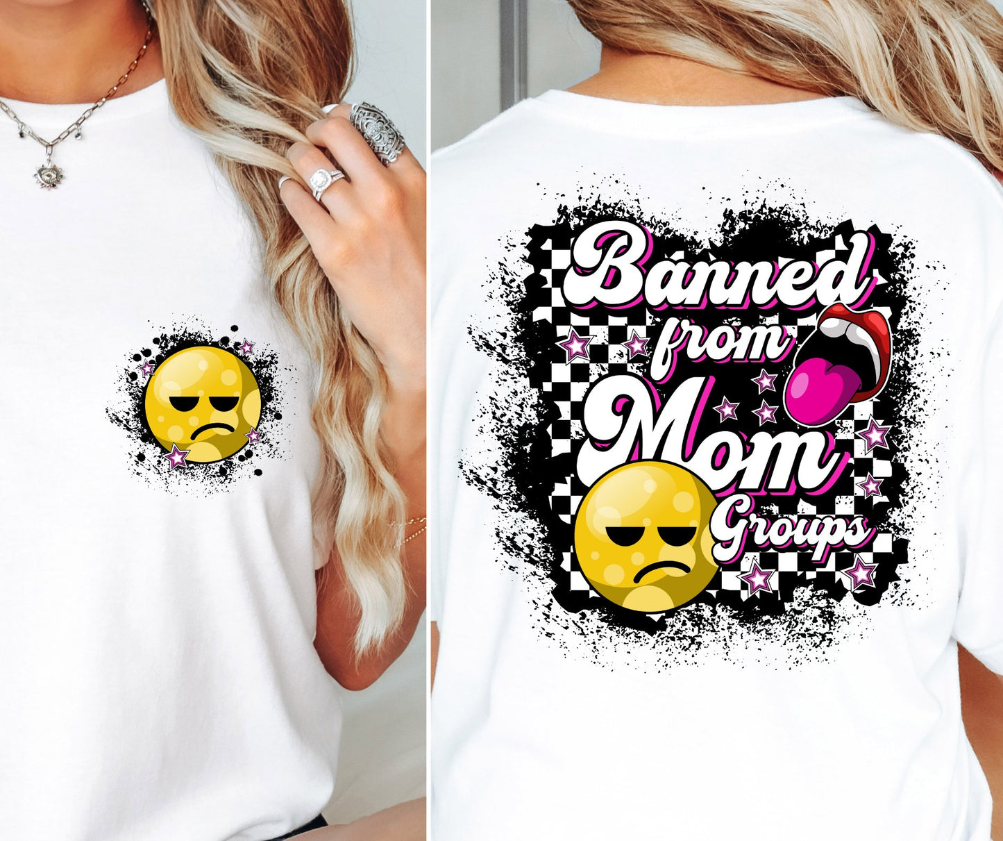 Sublimation PNG Sublimation PNG - Banned from Mom groups T-shirt Png Design, Retro Hippy Sublimation, Smile 90s Digital Download PNG File, Pocket design-Tumblerwrapdesigns