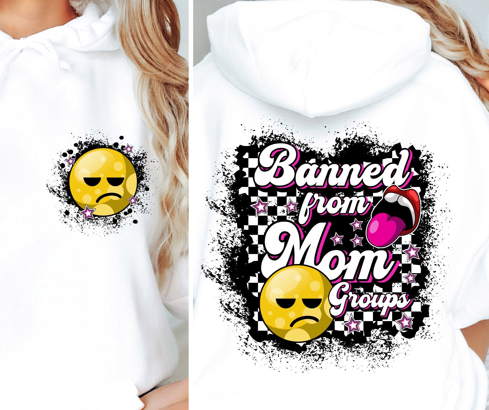 Sublimation PNG Sublimation PNG - Banned from Mom groups T-shirt Png Design, Retro Hippy Sublimation, Smile 90s Digital Download PNG File, Pocket design-Tumblerwrapdesigns