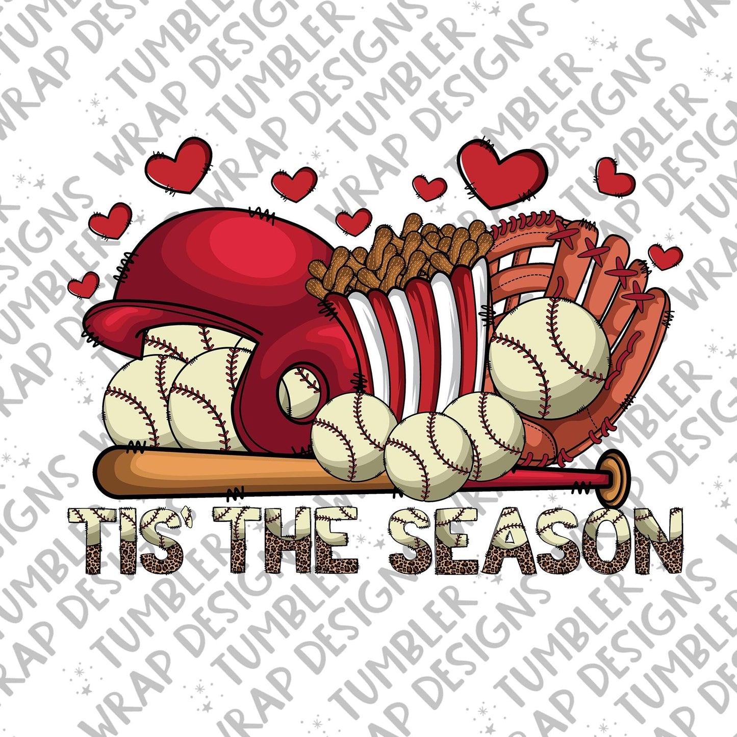 Sublimation PNG Sublimation PNG - Baseball Sublimation PNG Design, Tis the Season Digital Download PNG File, Commercial Use-Tumblerwrapdesigns