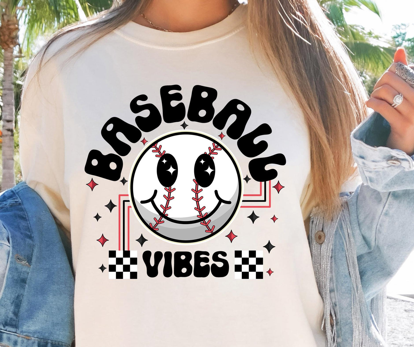 Sublimation PNG Sublimation PNG - Baseball Vibes T-shirt Png Design, Retro Smile Sublimation, Groovy Vibes Digital Download PNG File, Commercial Use-Tumblerwrapdesigns