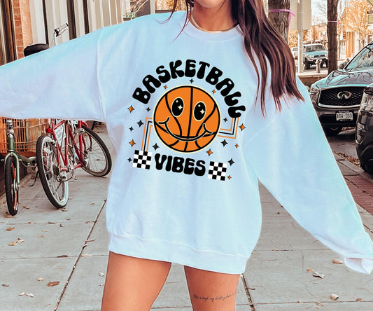 Sublimation PNG Sublimation PNG - Basketball Vibes Sports T-shirt Png Design, Retro Smile Sublimation, Groovy Vibes Digital Download PNG File, Commercial Use-Tumblerwrapdesigns