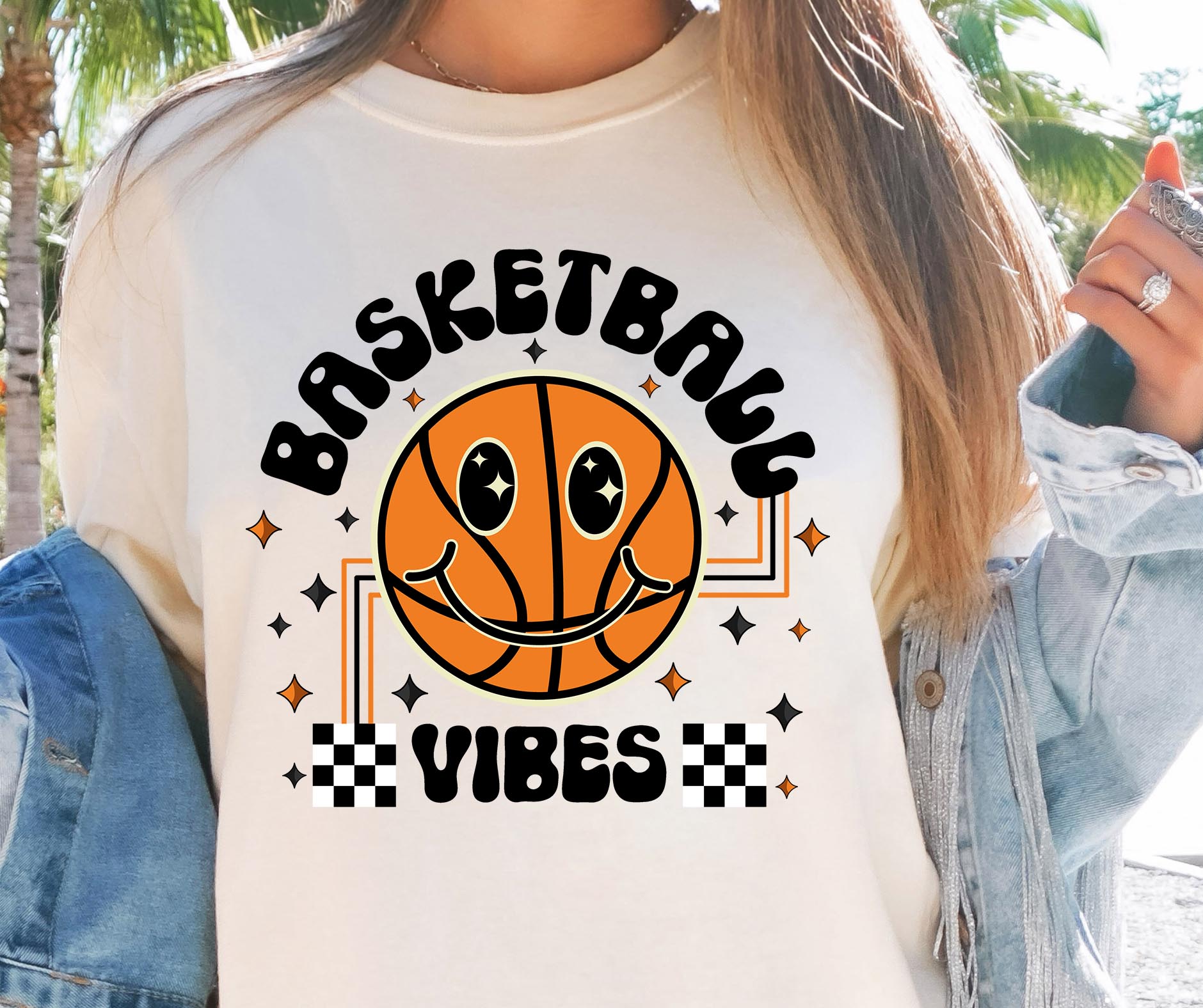 Sublimation PNG Sublimation PNG - Basketball Vibes Sports T-shirt Png Design, Retro Smile Sublimation, Groovy Vibes Digital Download PNG File, Commercial Use-Tumblerwrapdesigns