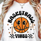 Sublimation PNG Sublimation PNG - Basketball Vibes Sports T-shirt Png Design, Retro Smile Sublimation, Groovy Vibes Digital Download PNG File, Commercial Use-Tumblerwrapdesigns