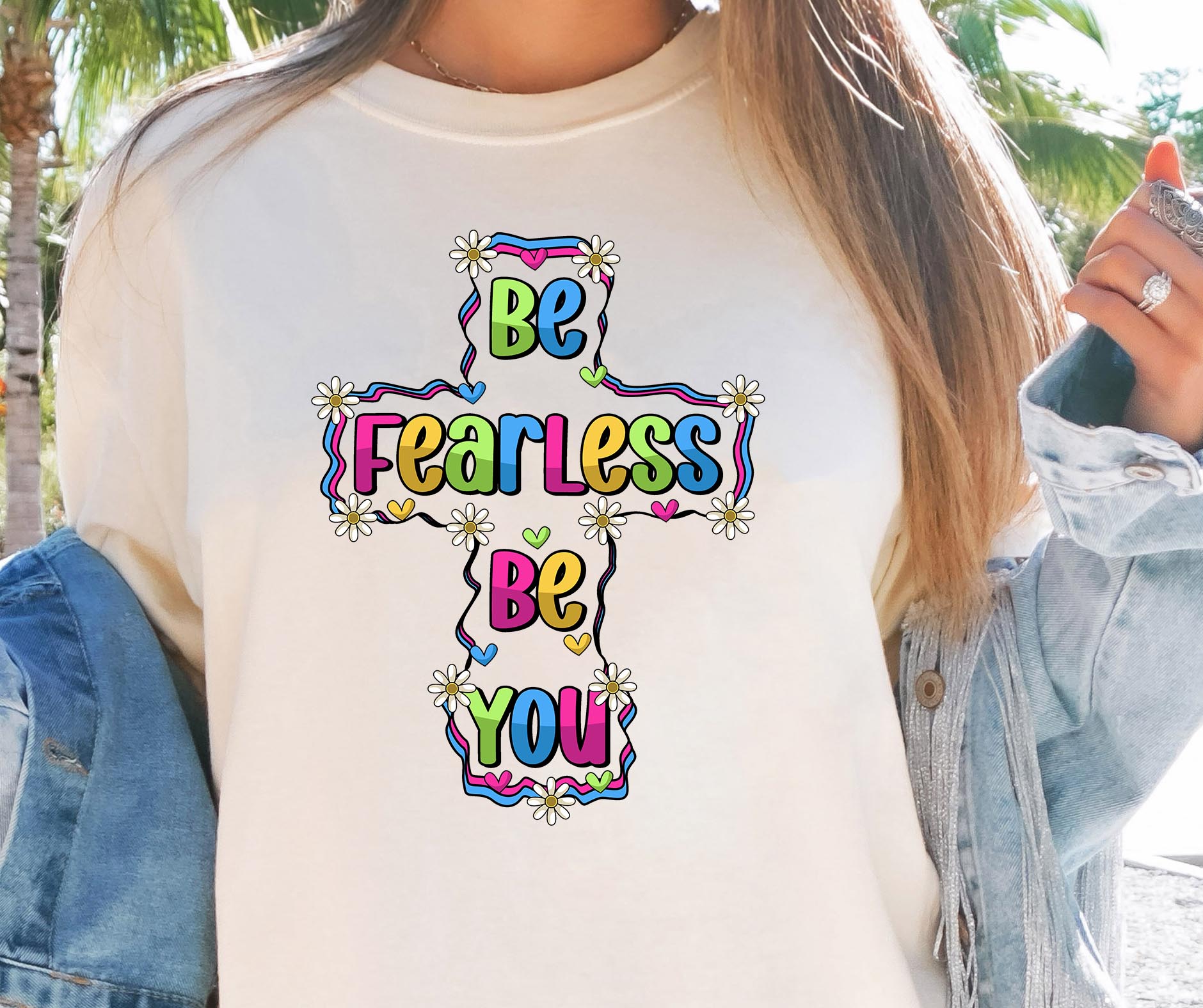 Sublimation PNG Sublimation PNG - Be fearless, be you, T-shirt Sublimation Png Design, Inspirational Quote Png, Retro Groovy Flower, Motivational Png, Positive Quotes, Self Love Png-Tumblerwrapdesigns