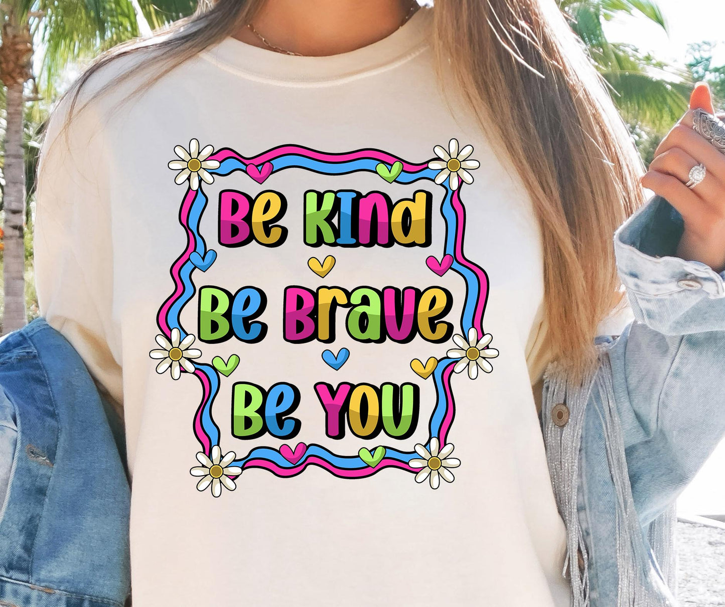 Sublimation PNG Sublimation PNG - Be Kind Be brave be you T-shirt Sublimation Png Design, Inspirational Quote Png, Retro Groovy Flower, Motivational Png, Positive Quotes, Self Love Png-Tumblerwrapdesigns