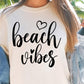 BEACH Vibes SVG and PNG, Retro Font T-shirt Design, Svg Files For Cricut, Silhouette, Digital Download (1) - Tumblerwrapdesigns