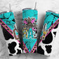 Beautiful Crazy 20oz Sublimation Tumbler Designs, Turquoise Gem 9.2 x 8.3” Straight Skinny Tumbler Wrap PNG, Cow Sublimation design - Tumblerwrapdesigns