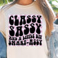 Classy Sassy And A Little Bit Smart-Assy Svg Files, Svg Tshirt, Png and Svg Sublimation Design, Svg Files For Cricut, Silhouette