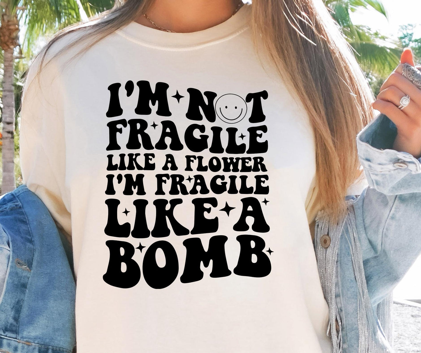 Im Not Fragile Like A Flower Svg Files, Svg Tshirt, Png and Svg Sublimation Design, Svg Files For Cricut, Silhouette