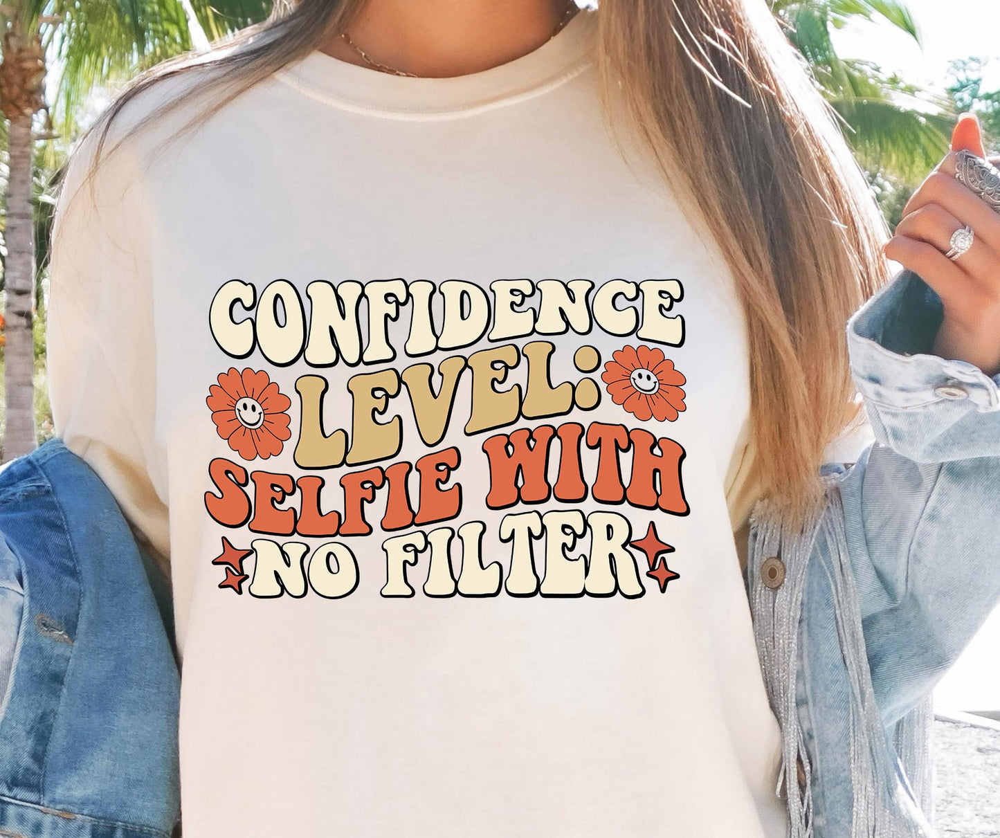 Confidence Level Selfie With No Filter Svg Files, Svg Tshirt, Png and Svg Sublimation Design, Svg Files For Cricut, Silhouette