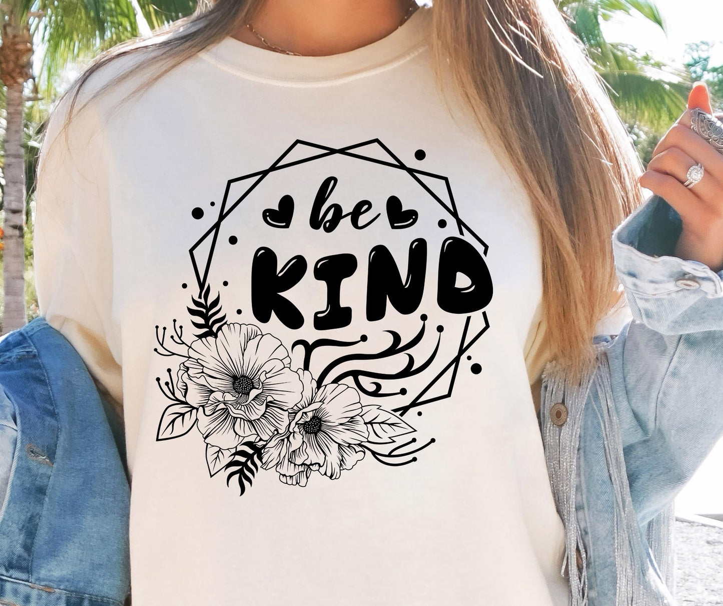 Be Kind Flowers Svg Files, Svg Tshirt, Png and Svg Sublimation Design, Svg Files For Cricut, Silhouette