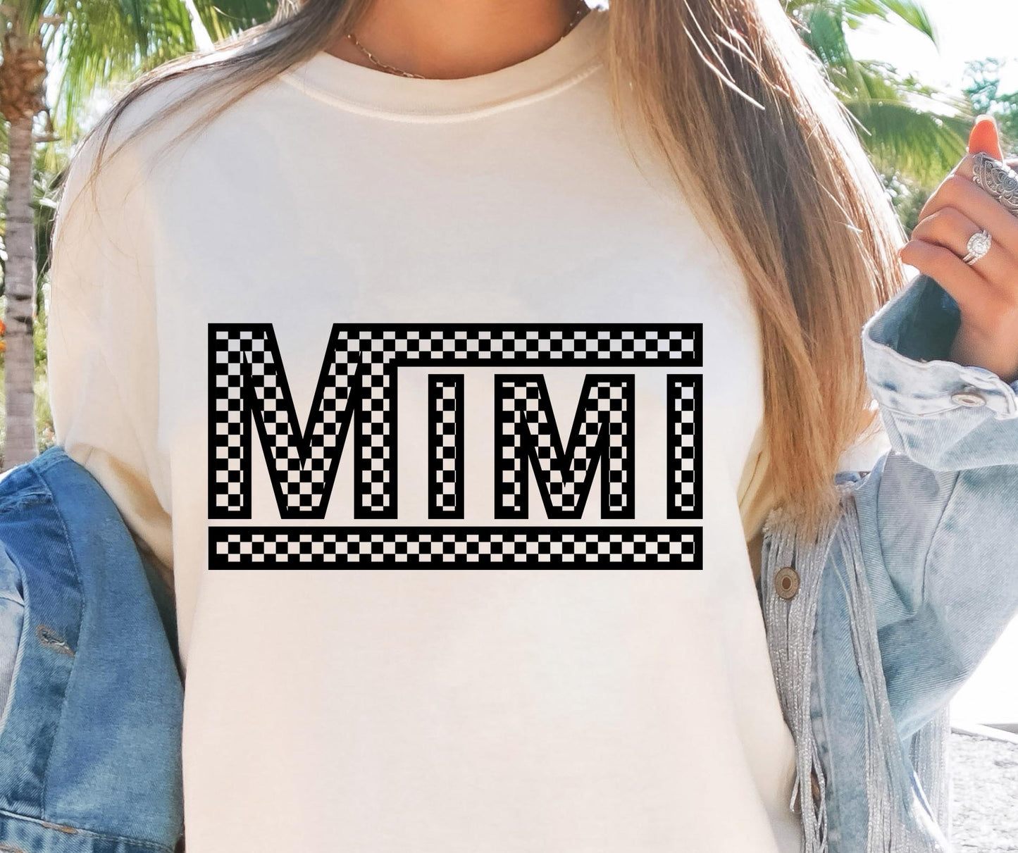 CHECKERED MIMI SVG and PNG, Retro Font T-shirt Design, Svg Files For Cricut, Silhouette, Digital Download (1)