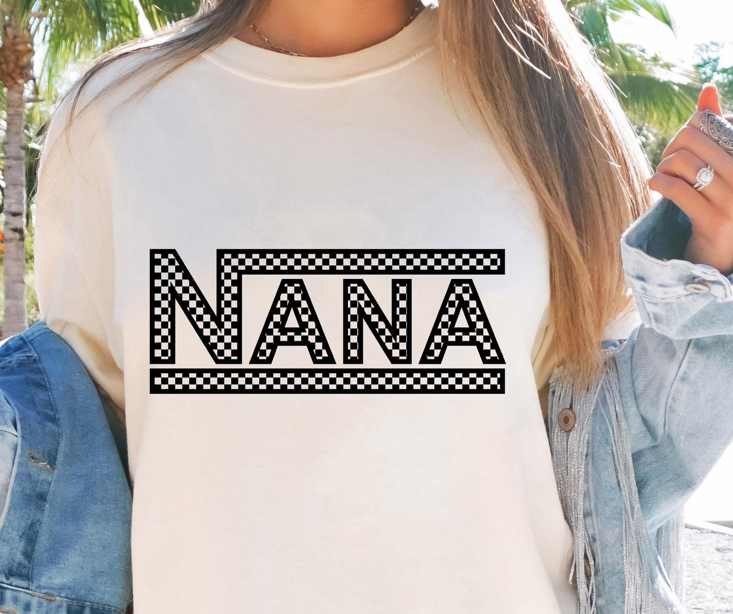 CHECKERED NANA SVG and PNG, Retro Font T-shirt Design, Svg Files For Cricut, Silhouette, Digital Download (1)