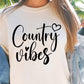 COUNTRY Vibes  SVG and PNG, Retro Font T-shirt Design, Svg Files For Cricut, Silhouette, Digital Download (1)