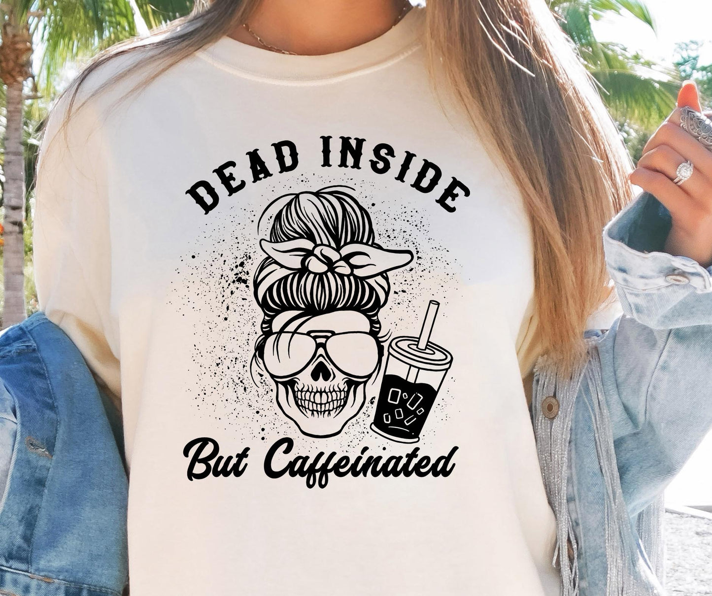 Dead Inside But Caffeinated Ribbon Svg Files, Svg Tshirt, Png and Svg Sublimation Design, Svg Files For Cricut, Silhouette