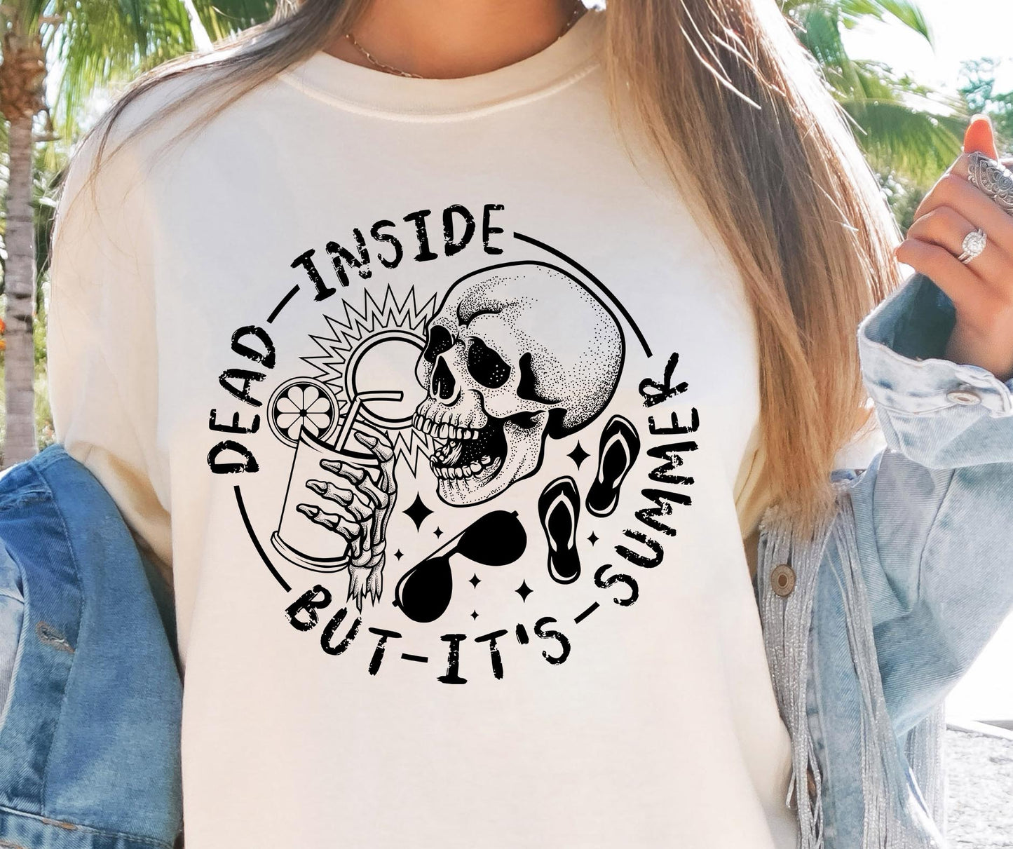 Dead Inside But Its Summer Skull Svg Files, Svg Tshirt, Png and Svg Sublimation Design, Svg Files For Cricut, Silhouette