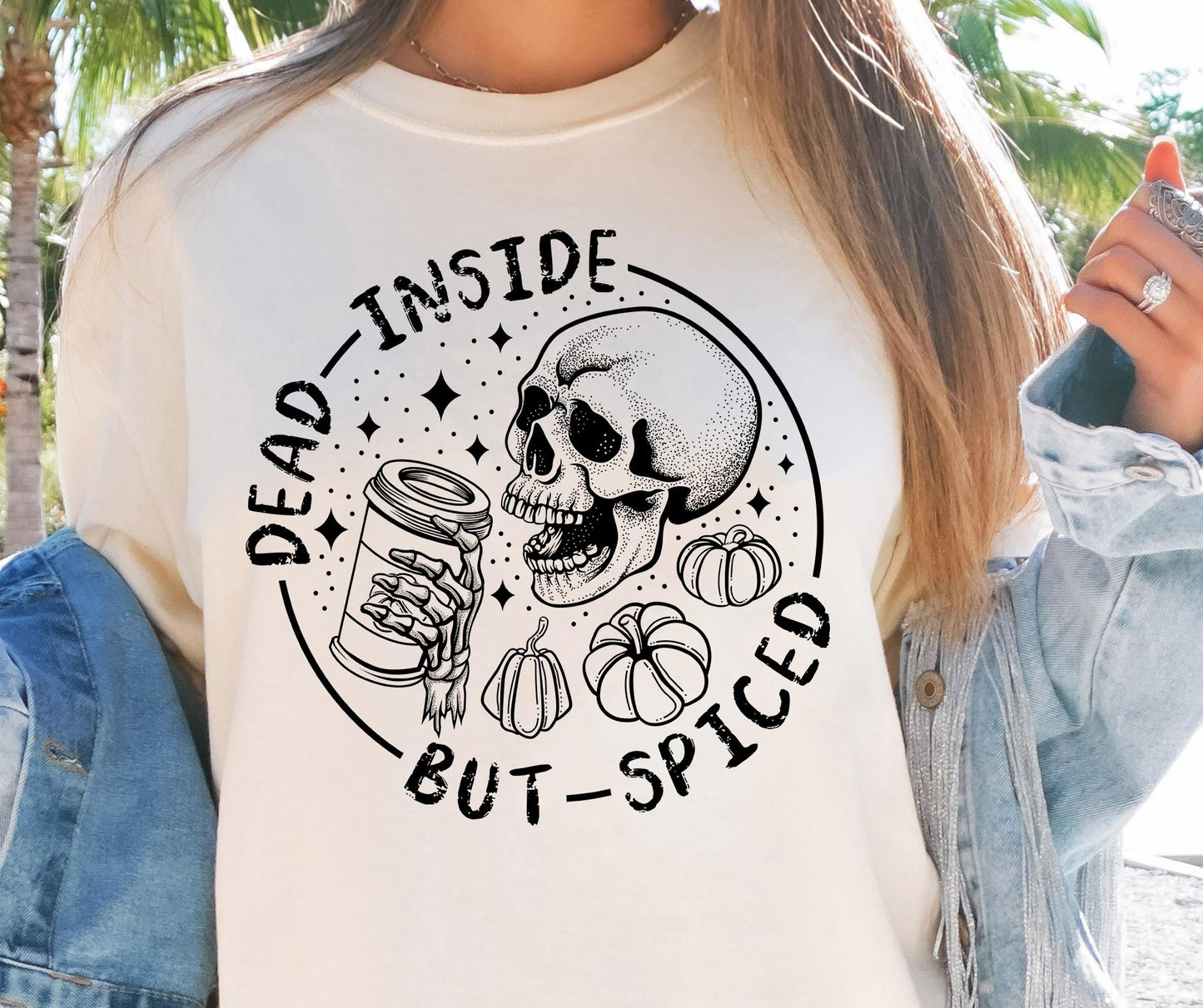 Dead Inside But Spiced Skull Svg Files, Svg Tshirt, Png and Svg Sublimation Design, Svg Files For Cricut, Silhouette