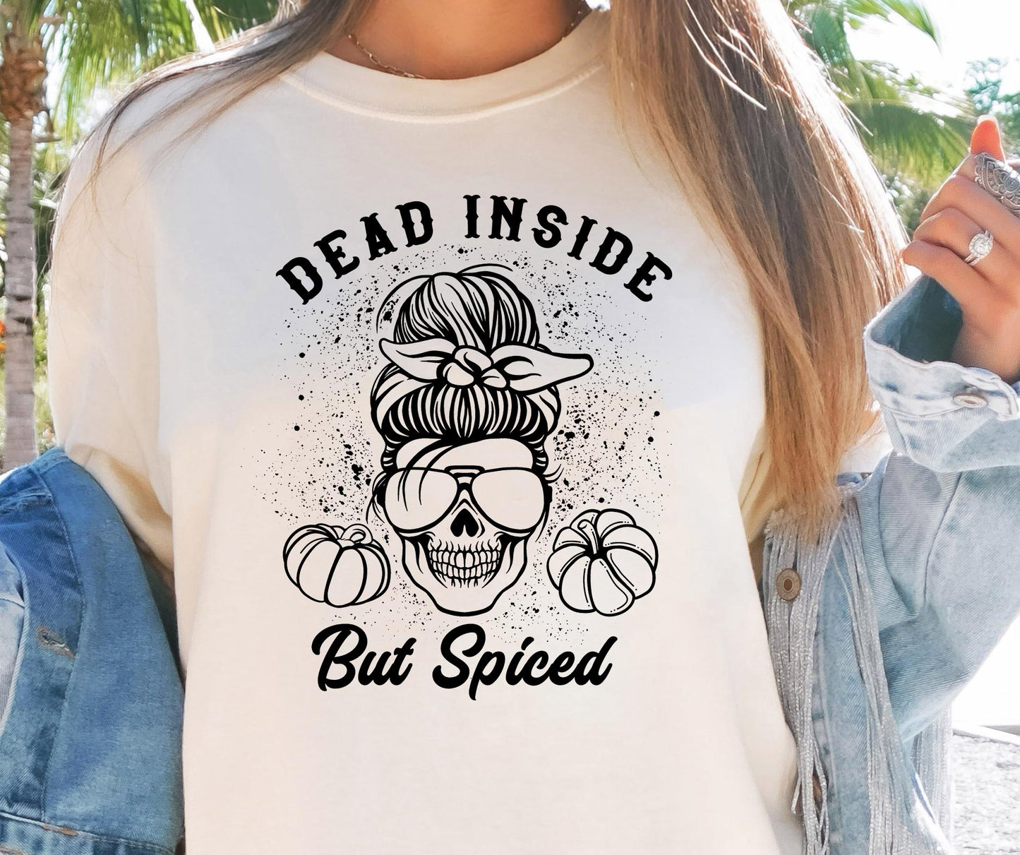 Dead Inside But Spiced Ribbon Svg Files, Svg Tshirt, Png and Svg Sublimation Design, Svg Files For Cricut, Silhouette