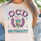 Sublimation PNG Sublimation PNG - OCD University T-shirt Png Design, Retro Hippy Sublimation, Funny Mental health Digital Download PNG File, Commercial Use-Tumblerwrapdesigns