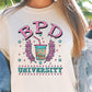 Sublimation PNG Sublimation PNG - BPD University T-shirt Png Design, Retro Hippy Sublimation, Funny Mental health Digital Download PNG File, Commercial Use-Tumblerwrapdesigns