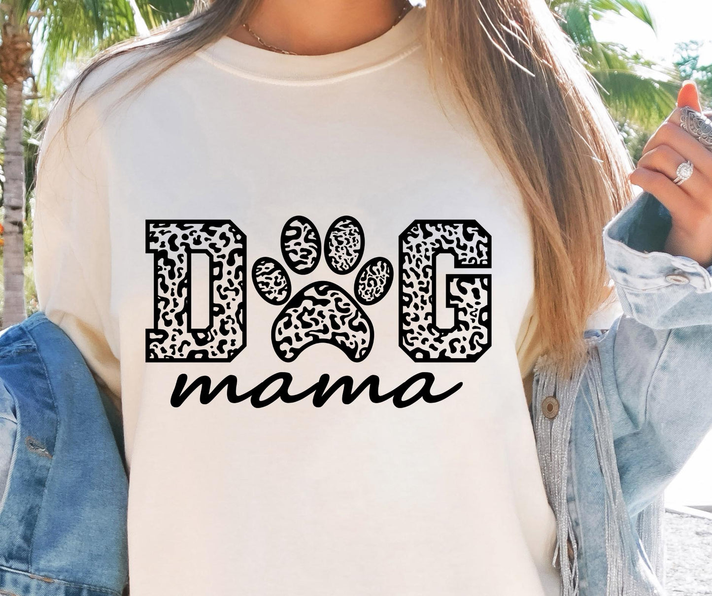 Dog mama leopard T-shirt Svg Png Design, Retro Groovy Sublimation, Dog Mom  Digital Download PNG File, Svg File, Commercial Use Matching Pocket Front Back