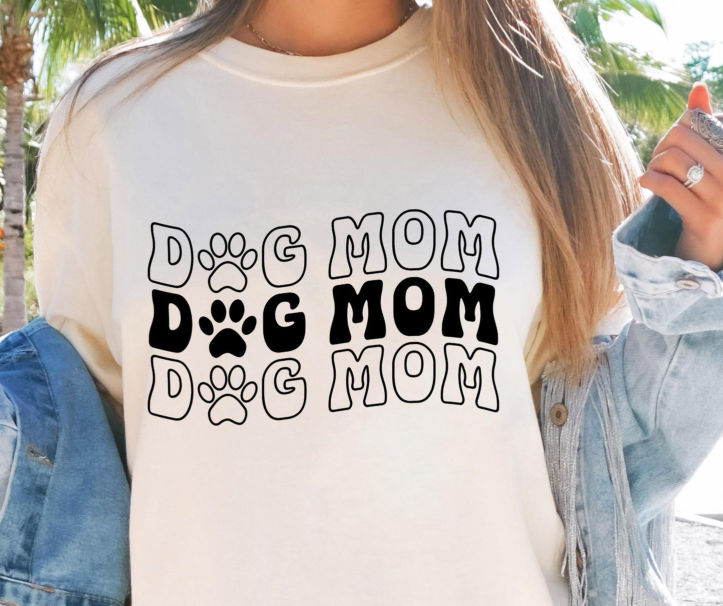 Dog Mom Wave T-shirt Svg Png Design, Retro Groovy Sublimation, Dog Mom  Digital Download PNG File, Svg File, Commercial Use Matching Pocket Front Back