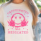 Sublimation PNG Sublimation PNG - Cafeinated and Medicated T-shirt Png Design, Retro Smile Skeleton Sublimation, Groovy Gothic Digital Download PNG File,-Tumblerwrapdesigns