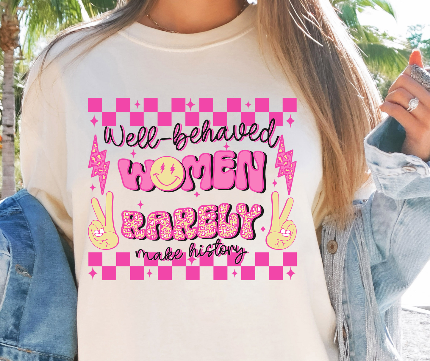 Well Behaved Women History T-shirt PNG Design,  Sublimation Tee Motivational Digital Download PNG File, Commercial Use