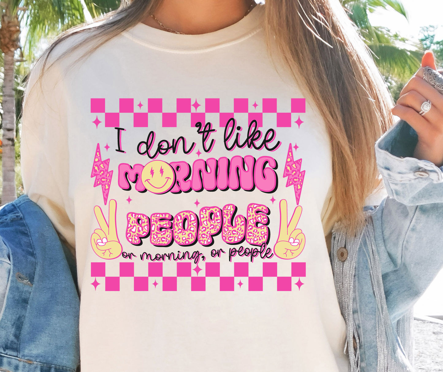 I Don't Like Morning T-shirt PNG Design,  Sublimation Tee Motivational Digital Download PNG File, Commercial Use