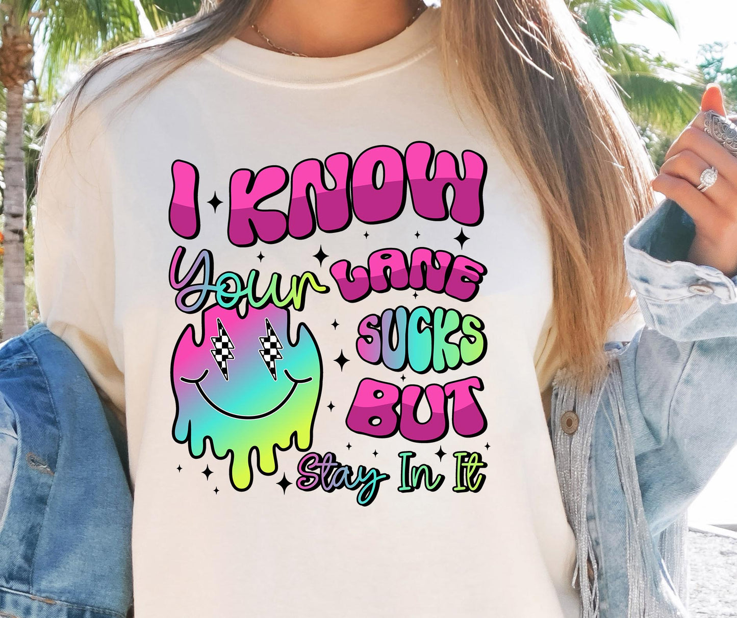 I know your lane sucks but stay in it T-shirt Png Design, Skeleton Floral Sublimation, Motivational Digital Download PNG File,