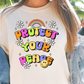 Sublimation PNG Sublimation PNG - Protect Your Peace Rainbow T-shirt PNG Design, Sublimation Tee Motivational Digital Download PNG File, Commercial Use-Tumblerwrapdesigns