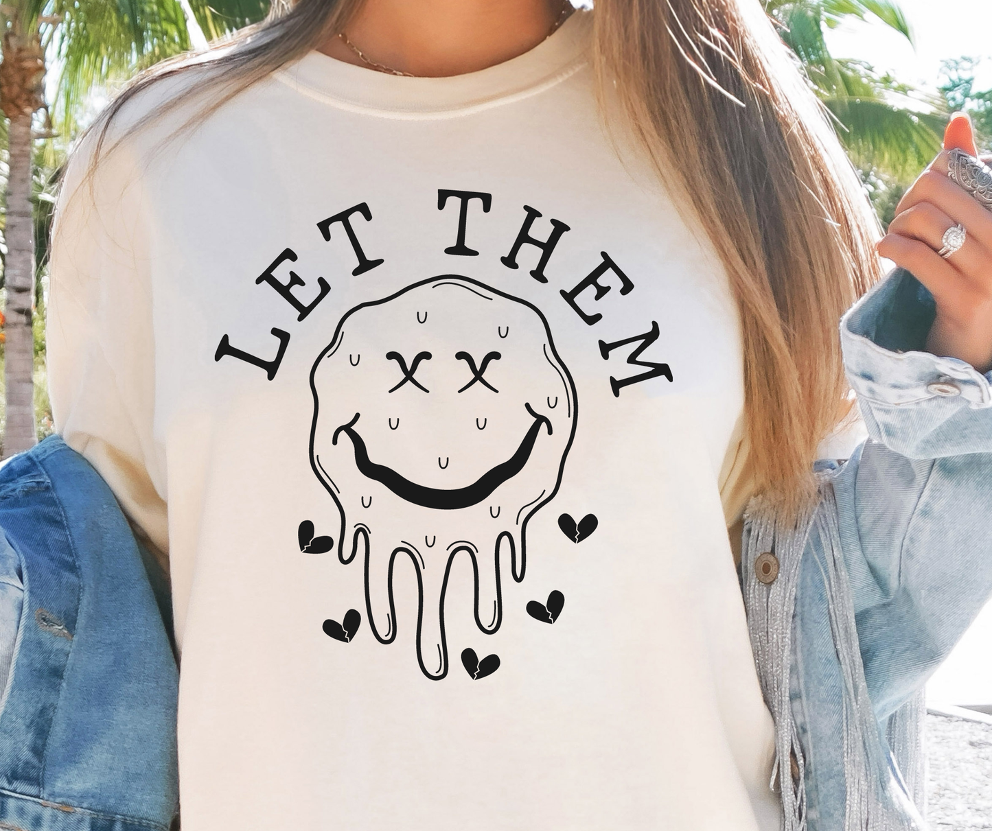 Let Them Dead Smile Emoji T-shirt PNG Design,  Sublimation Tee Motivational Digital Download PNG File, Commercial Use