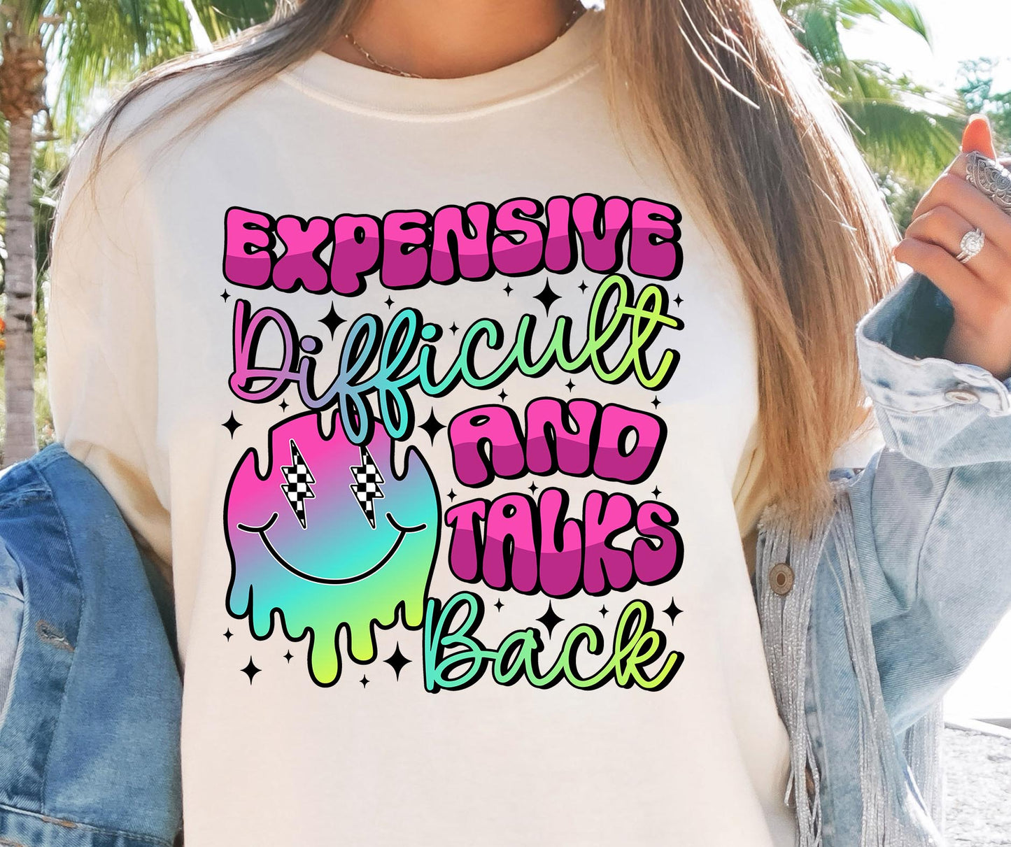 Expensive Difficult and Talks Back T-shirt Png Design, Skeleton Floral Sublimation, Motivational Digital Download PNG File,