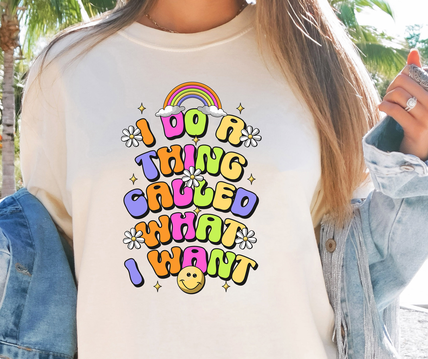 I Do What I Want Rainbow Emoji T-shirt PNG Design,  Sublimation Tee Motivational Digital Download PNG File, Commercial Use