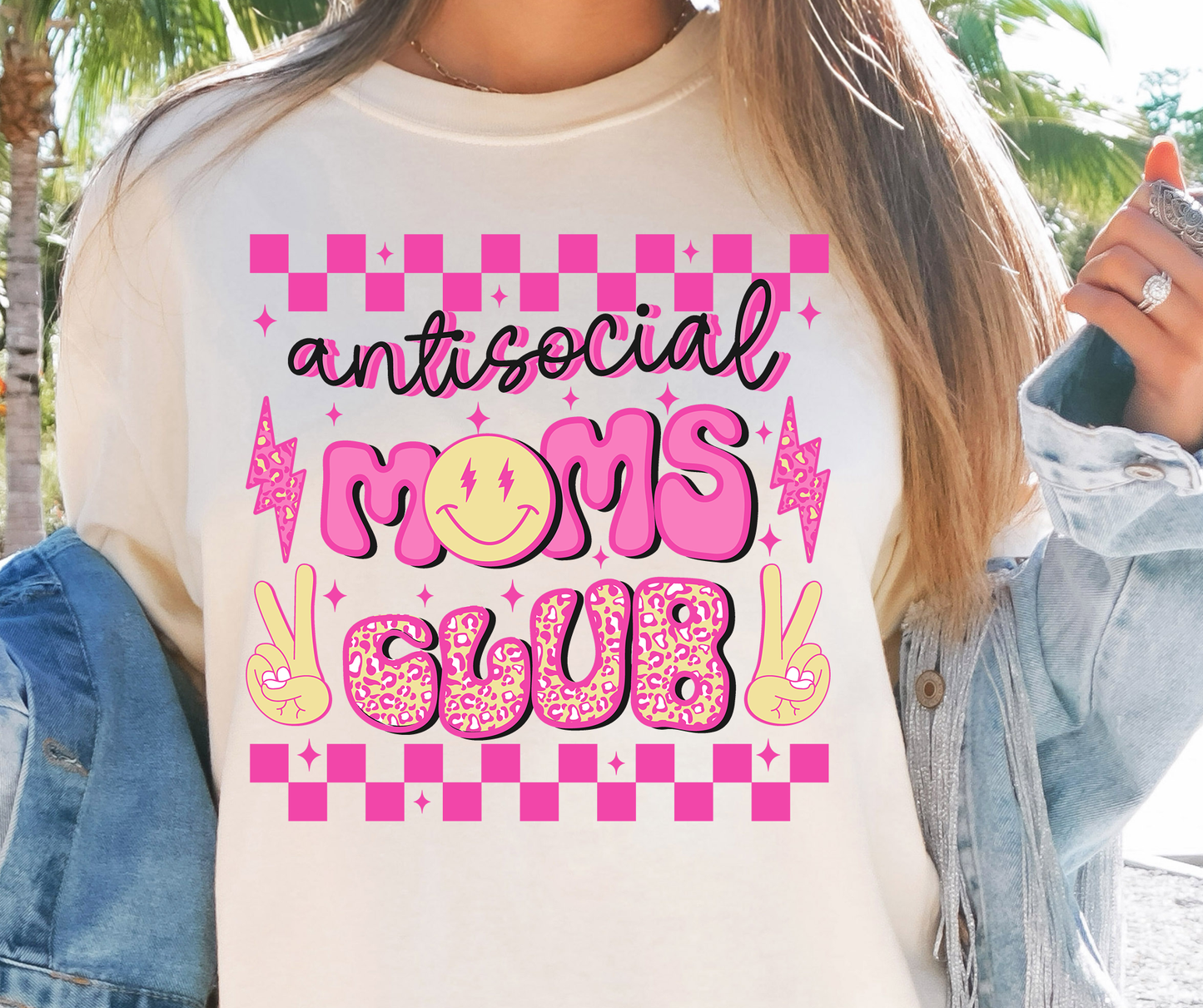 Antisocial Moms Club Mama T-shirt PNG Design,  Sublimation Tee Motivational Digital Download PNG File, Commercial Use