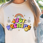 Sublimation PNG Sublimation PNG - Just Breathe Rainbow T-shirt PNG Design, Sublimation Tee Motivational Digital Download PNG File, Commercial Use-Tumblerwrapdesigns