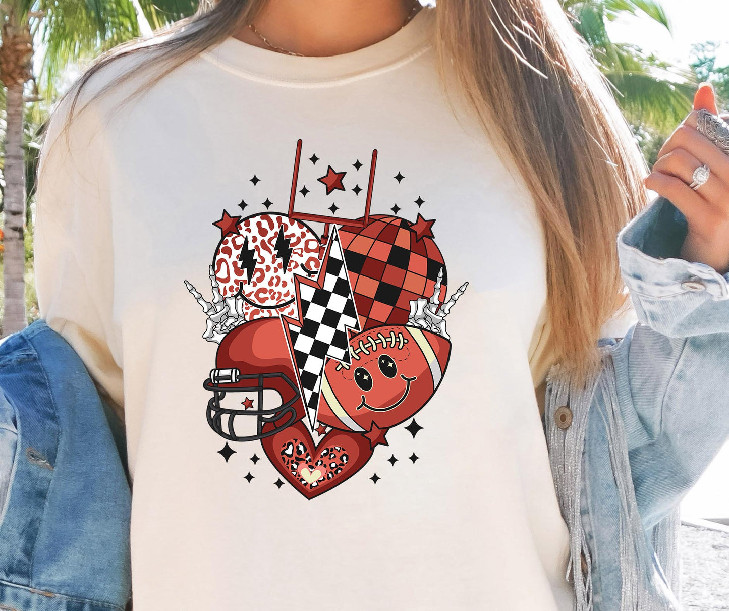 Football T-shirt Png Design, Retro Smile Sublimation, Groovy Vibes Digital Download PNG File, Commercial Use