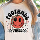 Sublimation PNG Sublimation PNG - Football VIbes T-shirt Png Design, Retro Smile Sublimation, Groovy Vibes Digital Download PNG File, Commercial Use-Tumblerwrapdesigns