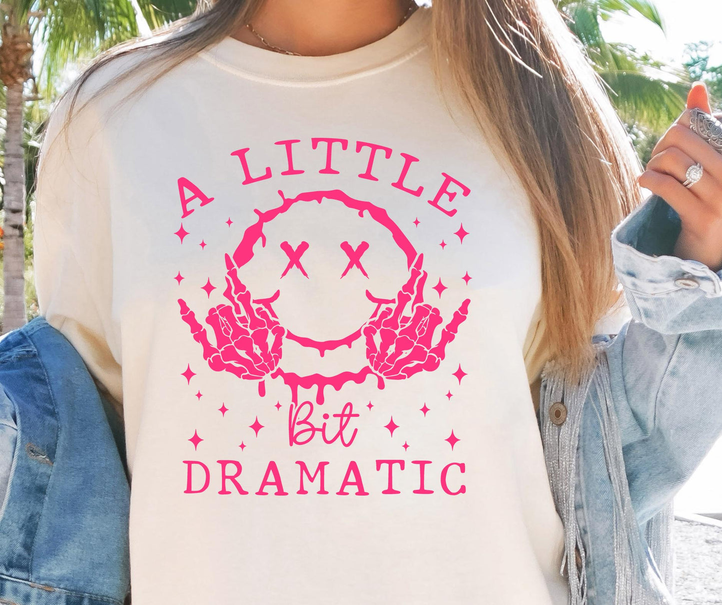 A little bit dramatiic T-shirt Png Design, Retro Smile Skeleton Sublimation, Groovy Gothic Digital Download PNG File,