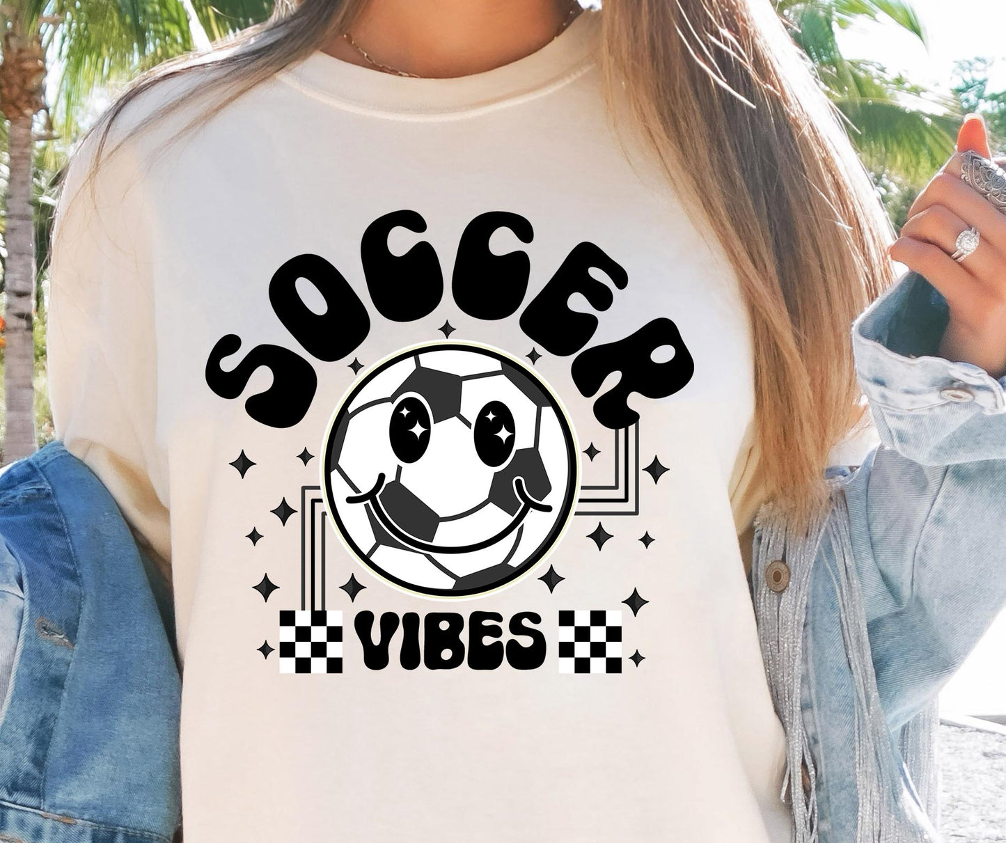 Soccer  Vibes Ball Sports T-shirt Png Design, Retro Smile Sublimation, Groovy Vibes Digital Download PNG File, Commercial Use