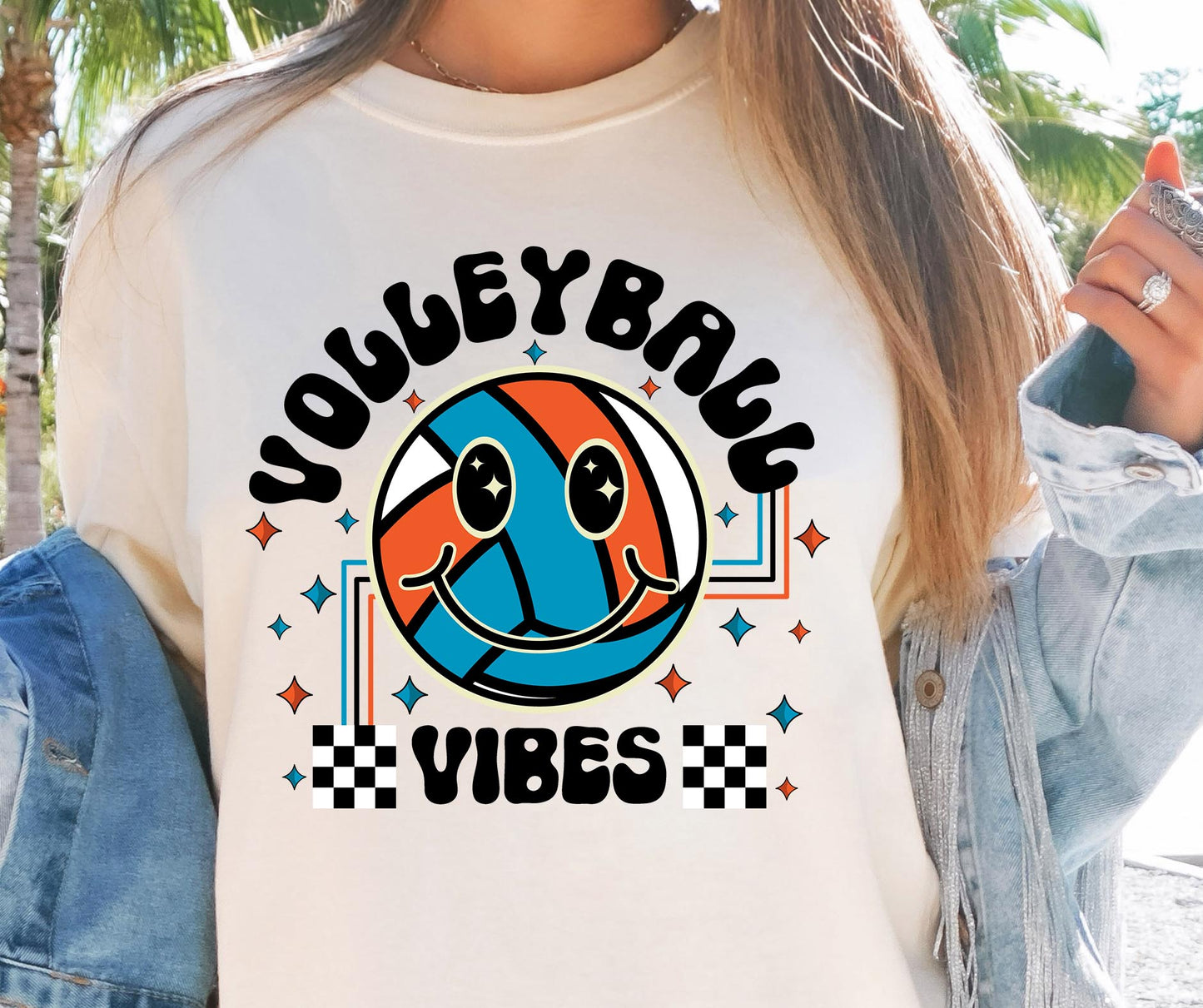 Volleyball vibes T-shirt Png Design, Retro Smile Sublimation, Groovy Vibes Digital Download PNG File, Commercial Use